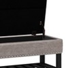 CAVINAS Faux Leather Storage Ottoman Bench with Open Slat Bottom Shelf,Upholstered Storage Ottoman,Storage Benches for Living Room,Bedroom - 4 of 4