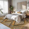 9'x12' Modern Geometric Bedroom Rugs, Washable Non Slip Large Throw Carpet for Living Room, Low Pile Stain Resistant Dining Room Rugs, Yellow - 4 of 4