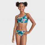 Girls' Tropic Daydream Bikini Set - art class™ Teal Blue
