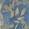 MAYEERTY Counter Height Bar Stools Set of 2 Jacquard Upholstered 28H Blue Metal Frame Dining Room - 4 of 4