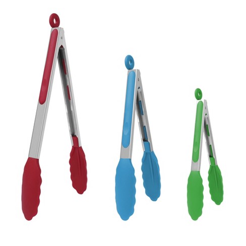 Unique Bargains Stainless Steel Cooking Set Silicone Tongs
