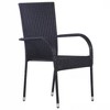 vidaXL Patio Dining Set Outdoor Dining Set Table and Chair Set for Garden - Black 55.1" Table Length 6 - 3 of 4