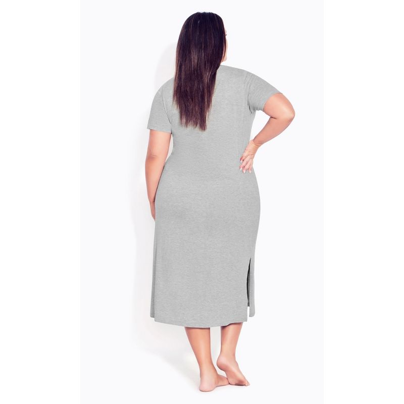 Women's Plus Size Summer Dreams Nightdress - grey | EVANS, 2 of 4