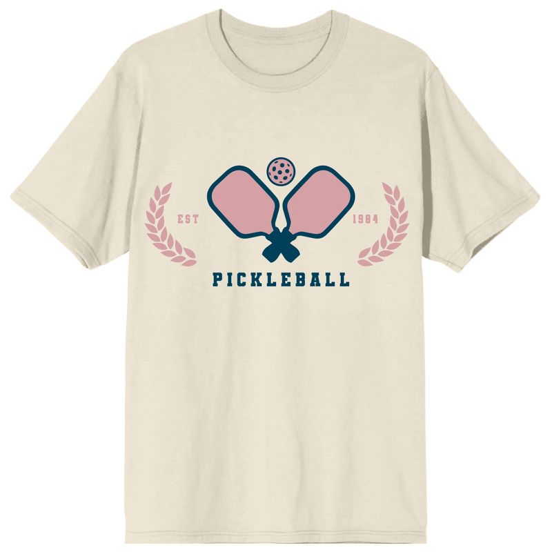 Pickleball League Paddles Est 1984 Crew Neck Short Sleeve Natural Men's T-shirt, 1 of 4