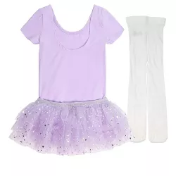 Broadway Kids Girls Costume Leotard Tulle Tutu and Tights 3 Piece Outfit Set Little Kid 