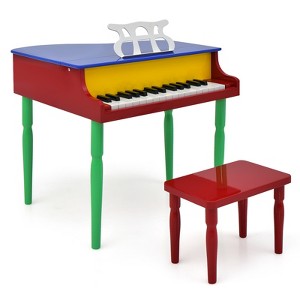 Infans 30-Key Classic Baby Grand Piano Toddler Toy Wood w/ Bench & Music Rack Colorful - 1 of 4