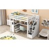 Streamdale Twin Size Loft Bed with Desk and Shelves, Two Built-in Drawers, Storage Staircase, White - 4 of 4