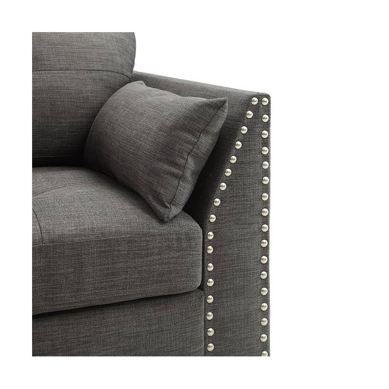 38&#34; Laurissa Chair Light Charcoal Linen - Acme Furniture, 5 of 10
