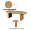 LIVAREEmlen 51'' Tapered Tabletop Coffee Table Wooden Frame Curved Design Easy to install - 3 of 4