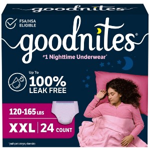 Goodnites Girls' Nighttime Bedwetting Disposable Underwear -Size