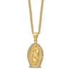 Chisel Stainless Steel Yellow IP-plated with Crystal Our Lady of Guadalupe Pendant on a 24" Curb Chain Necklace - 2 of 4
