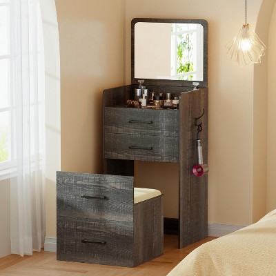 Vlsrka 3-in-1 Vanity Desk with Flip Top Mirror