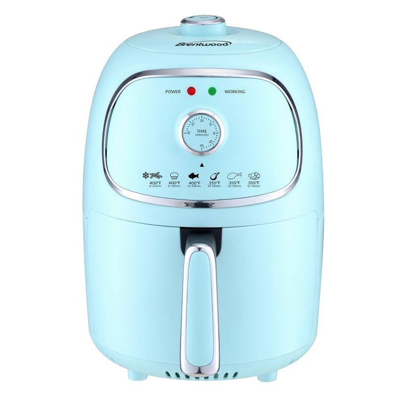 Brentwood AF-202BL 2 Quart Small Electric Air Fryer Blue with Timer and Temp Control, 1 of 8