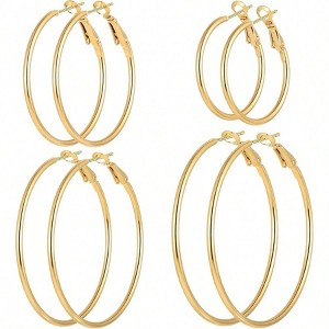 Stainless Steel Hoop Earrings, Hypoallergenic, Tiny Ball Stud Set for Women - 1 of 4