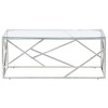 vidaXL Coffee Table Silver Stainless Steel and Tempered Glass - 3 of 4