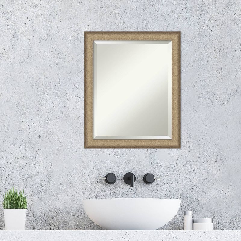 Elegant Brushed Framed Bathroom Vanity Wall Mirror - Amanti Art, 6 of 12
