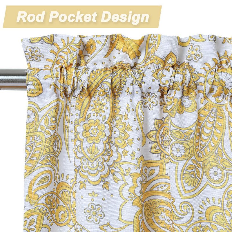 Paisley Floral Kitchen Tier Curtains for Bathroom Cafe Bedroom, 2 of 7