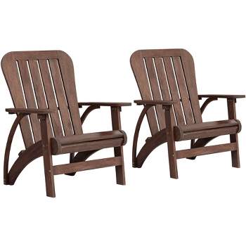 Teal Island Designs Dylan Dark Wood Outdoor Adirondack Chairs Set of 2