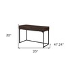 HomeRoots 47" Brown and Black Wood and Metal Computer Desk With Two Drawers - 3 of 4