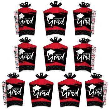 Big Dot of Happiness Red Graduation Table Decorations - Party Fold and Flare Centerpieces - 10 Count