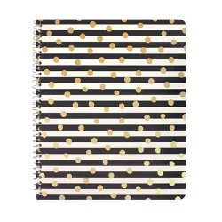 College Ruled 1 Subject Spiral Notebook Confetti Stripe Black Stripes/Dots - greenroom