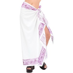 LA LEELA Women's Summer Bikini Wraps Beach Wrap Swimwear Cover up Skirt Bathing suit Swimsuit Sarong Coverups for Women One Size White, Solid - 1 of 4