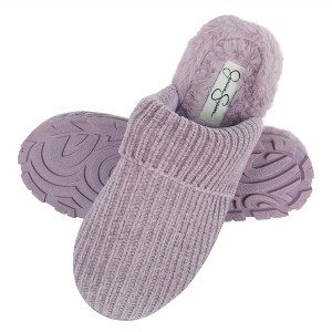 Jessica Simpson Womens Cable Knit Scuff Slippers - 1 of 4