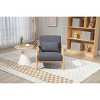 PAGED Accent Chair with Wood Frame, Mid Century Modern Living Room Chairs with Waist Cushion, Reading Armchair for Living Room - 2 of 4