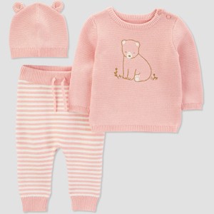 Carter's Just One You® Baby Girls' Bear Top & Bottom Set - Pink - 1 of 3