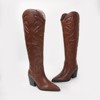 Berness Women's Anniston Embossed Stitching Western Knee-High Boots - 2 of 4