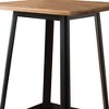 28" Jacotte Accent Table Natural and Black - Acme Furniture: Pine Wood, Tapered Legs, Metal Frame - 2 of 4