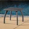 19'' Small Square Wicker Patio Side Table with Curved Legs,Outdoor Accent Table for Balcony or Porch-Cuddlewood - 3 of 4