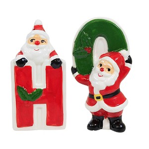 Ganz 4.0 Inch Holiday Santa Salt & Pepper Shaker Set Christmas , Ho Ho Holiday Jolly (2PC) - 1 of 3