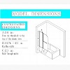 Frameless Folding Shower Doors for Bathtub,(6mm) Thick SGCC Tempered Glass Door, Bathroom Pivot Tub Glass Door, Matte Black - 2 of 4