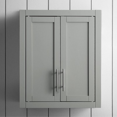 Savannah Gray Shaker-Style Wall Cabinet with Chrome Hardware