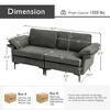 Costway Modern Loveseat Fabric 2-Seat Sofa Couch for Small Space w/ Metal Legs Blue\Rust Red - 4 of 4