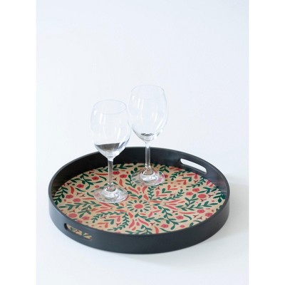 Shiraleah Holly Print 16" Round Tray