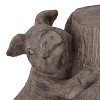 16" x 16" Modern Farmhouse Magnesium Oxide Pig Garden Sculpture Brown - Olivia & May: Outdoor Patio Decor, Playful Accent - 4 of 4