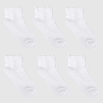 Girls' Casual Ankle Socks 6pk - Cat & Jack™ White