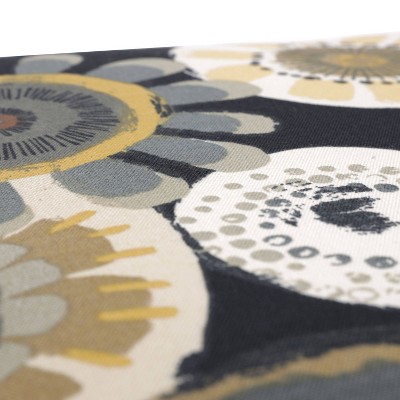 Black and Yellow Floral Oversized Lumbar Pillows Set