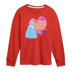 Girls' - Disney Princess - Kisses and Valentine Wishes Long Sleeve Graphic T-Shirt - 1 of 4