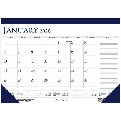 2026 House of Doolittle 22" x 17" Monthly Desk Pad Calendar Blue (164-26)