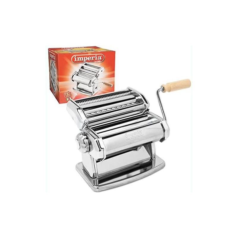 Cucina Pro Imperia Pasta Maker Machine - Heavy Duty Steel Construction w Easy Lock Dial and Wood Grip Handle- Model 150 Made in Italy, 2 of 3