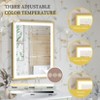32/40/48/56/60in LED Mirror Bathroom Wall Mirrors w/ Lights Gold Frame Dimmable 3 Colors Anti-fog, Decor Wall Mirror - 4 of 4