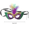 Unique Bargains Colorful Feather Sequins Half Face Party Mask 1 Pc - 2 of 4
