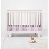 Bacati - Botanical Pearl String Purple Multicolor 100 percent Cotton Universal Baby US Standard Crib or Toddler Bed Fitted Sheet - 4 of 4