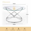 Bekrvio 31.5'' Round Glass Coffee Table with Gold-Plating Bright Metal Oval Frame, Modern Circle Gold Coffee Table for Living Room - 2 of 4