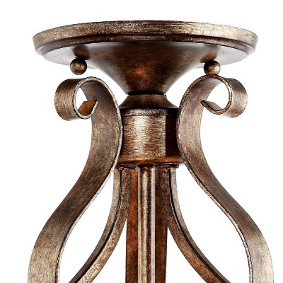 Contemporary Amber Glass 20" Silver Highlight Ceiling Light