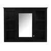 ALEXOUN 35'' x 27.5'' Wall Mounted Bathroom Mirror and Storage, Modern Bathroom Mirror with Wall Cabinet, Mirror Cabinet with 6 Open Shelves - 4 of 4