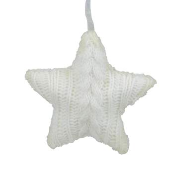 Northlight 4" Cream Cable Knit Star Christmas Ornament